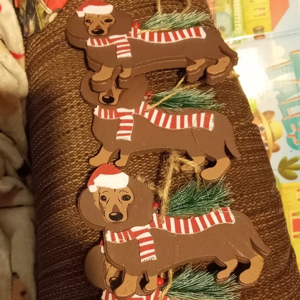 4 dachshund ornaments